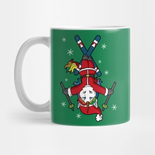 Unicorn Santa Skiing Christmas Mug